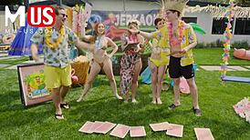 Jerkaoke Summertime Orgy with Madison Morgan and Rosalyn Sphinx in Hot Action