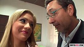 ass fuck and double penetration in the classroom with bibi noel getting cum on face and in mouth