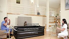 priceless goodbye from english colleague, seth gamble rides gal ritchie's pussy 😍