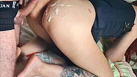 madrasta sneaks in at night to teach skinny redhead taboo sex