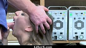 Loss Prevention Officer Punishes Submissive Teen 18+ In Dressing Room!