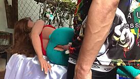 She lied to give up her ass and ended up taking a huge sex toy dildo right in there!