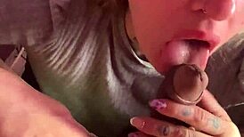 Blonde Amateur Slut Gives Deepthroat Blowjob To Black Lover With Natural Tits And Cum Finish