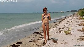 Hollis Ireland shows off big pussy lips in micro bikini