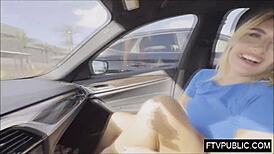 Horny Blonde Masturbates Nude in Mall Public Flashing