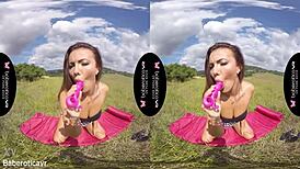 Solo brunette vanessa decker is masturbating in vr 😍