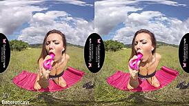 Solo brunette vanessa decker is masturbating in vr 😍