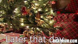 In this taboo video, Anthony Pierce and Diego Perez fuck their petite stepmoms Kathryn Mae and Whitney OC, filling stockings