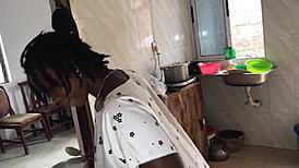 Hey, that kitchen romp with the sexy ebony maid was wild freestyle fun! 🔥🍑