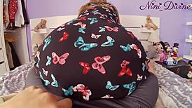 wife with huge ass rides cock in lingerie skirt tight pussy