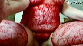 Dawnskye towers in red lingerie as giantess