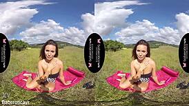 Solo brunette vanessa decker is masturbating in vr 😍