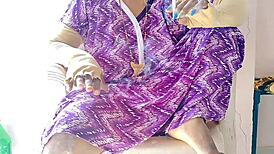 Hot Indian girl has sex with brother-in-law in oral, doggystyle, bent over positions leading to orgasm.