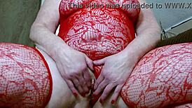 Dawnskye towers in red lingerie as giantess