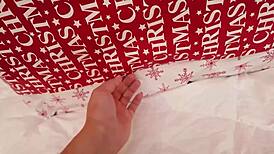 Stepmom Opens Stepsons Christmas Present Sex Doll and Tries It Out He Catches Her Double Penetration Anal Creampie