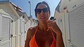 Bather Bent Over Fucked In Beach Toilet