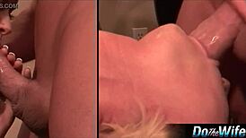 The blonde wife gets fucked hard in front of her husband