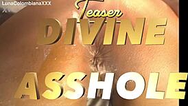 hey, check out this divine asshole getting dirty in bed with stockings and blowjob