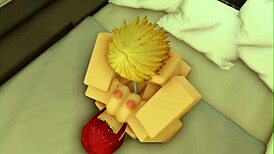 Denji i Makima w deepthroat seksie na Roblox