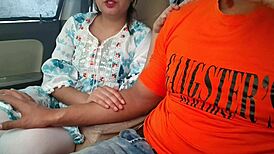 Cute Desi Indian Saara Bhabhi Enjoys Huge Dick In Car Outdoor