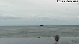 Relaxing in the Infinity Pool with Asian Princess