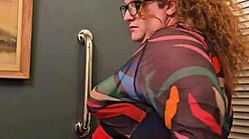 Horny Bbw Secretary Flashes Big Tits And Panties