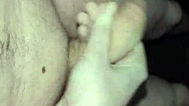 Amateur masturbates big cock naked outdoors at night