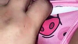 Stepfather gets aroused by pajamas and climaxes on bed