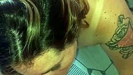 Morning blowjob turns nasty with deepthroat, cum, and interracial action.