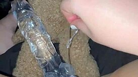 Saudi teen 18+ fucks glass dildo in LA