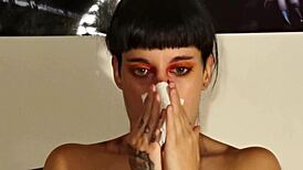 teen goth sneezin huge snot fetish pt1 hd