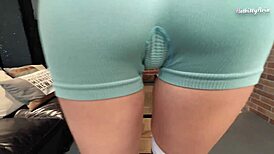 teen 18+ neighbor fucked hard for quick creampie