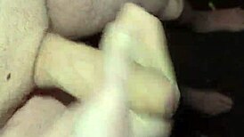 Amateur masturbates big cock naked outdoors at night