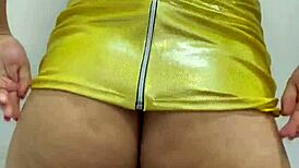 Curly Brunette Provokes Young Guy, He Eats Her Pussy and Cums Inside