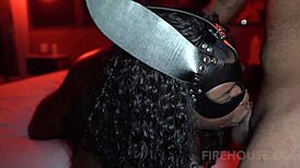 Slurp goddess chokes and gags on wet cock while spitting in this bbw ebony session!