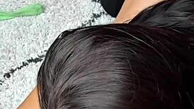 big tits babe sucks like a queen - blowjob, rimjob, ball sucking, cum in mouth casting