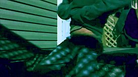 Watch the time lapse of a skinny woman stretching against steps at night, highlighting her legs and ass in leggings!