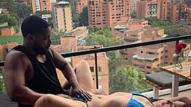 Colombian latina with small tits gets intimate romantic massage from her friend, leading to interracial sex and soft touches