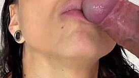 big tits babe sucks like a queen - blowjob, rimjob, ball sucking, cum in mouth casting