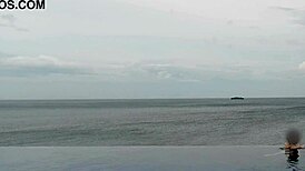 Relaxing in the Infinity Pool with Asian Princess