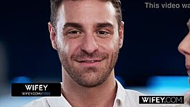 Victoria Rey says, 'Fuck me doggystyle while I hold my husband's hand, you old stud.'