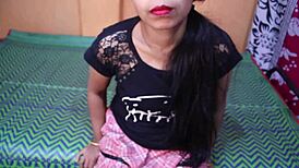 Indian hot girlfriend's viral sex video shows 18 year old college girl with big boobs in hard rough sex