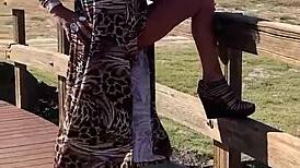 Staci Onit in Leopard Romp Outdoor Fetish!