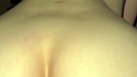 Reverse cowgirl creampie with milf amateurs riding ass.