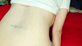 Cute girl enjoys deep dildo play