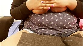 indian sexy babe shows natural tits while fucking