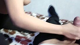 Neighbor gives handjob and cumshot