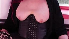 Sexy BBW Shemale in Cock Sleeve Scene