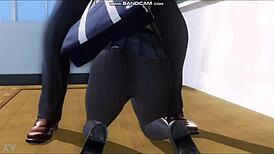 Brunette student receives oral instruction from teacher in classroom