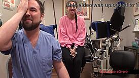 Behind the Scenes at Tampa University Entrance Physical with Kitty Catherine in Latex Gloves